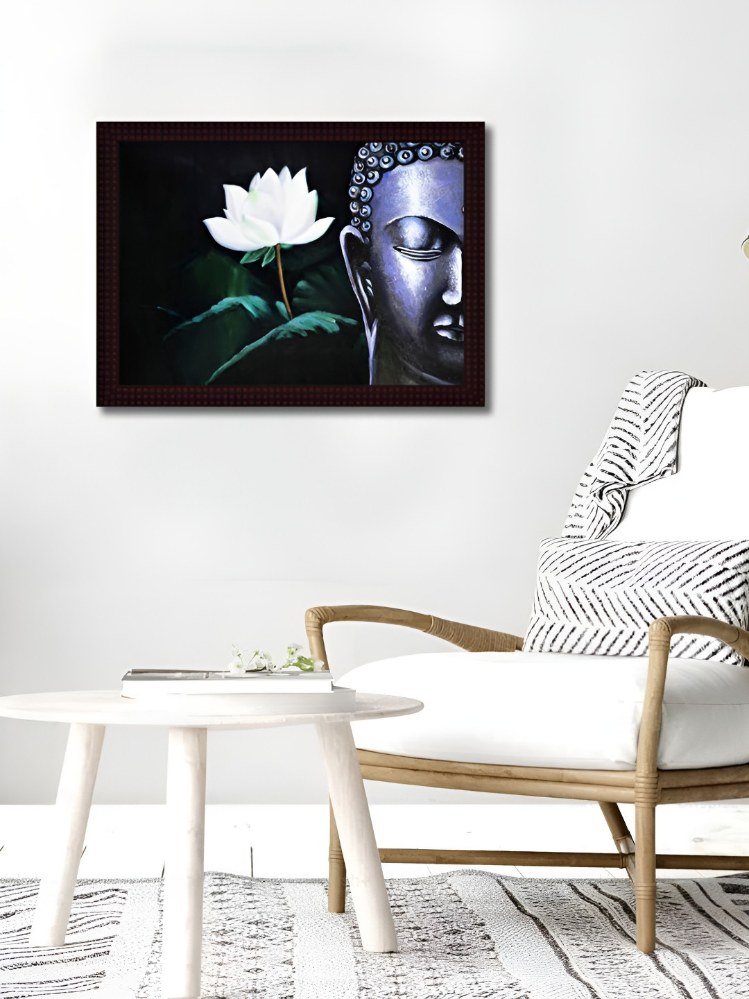 Tamatina Black & Grey Buddha Religious Printed Wooden Wall Art
