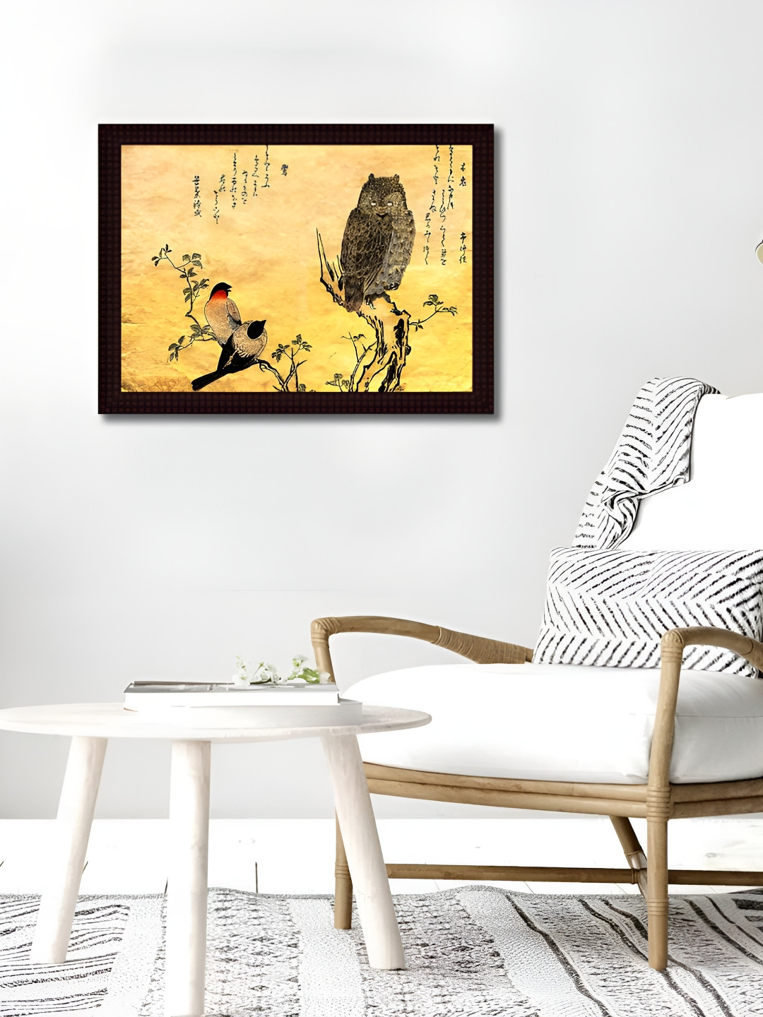 Tamatina Lucky Owl Wood Wall Rectangle Paintings Wall Art - 11.5 x 15.5In