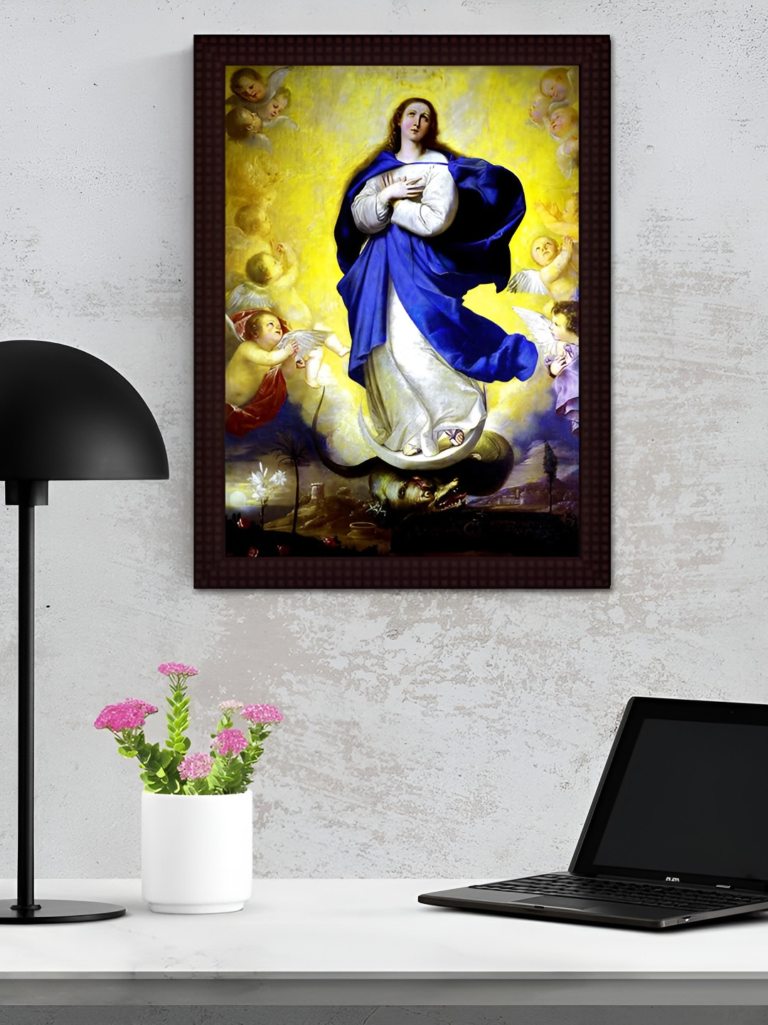 Tamatina The Hail Mary Wood Wall Rectangle Paintings Wall Art -11.5 x 15.5In