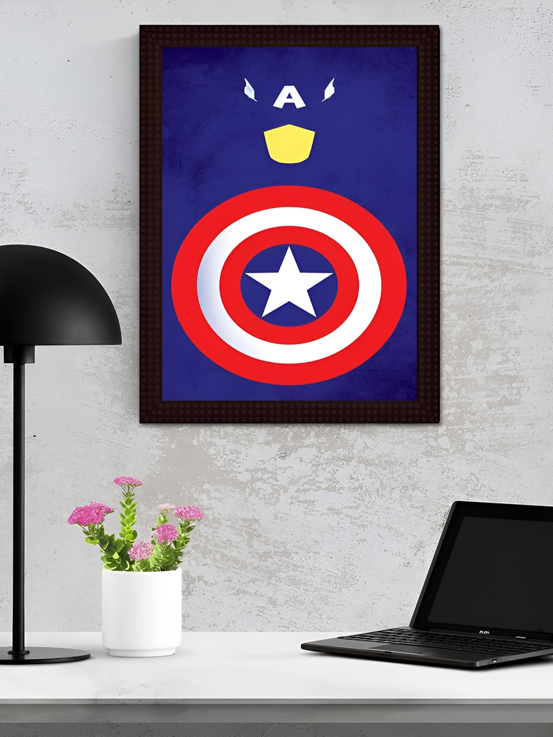 Tamatina Blue & Red Captain America Printed Wall Art