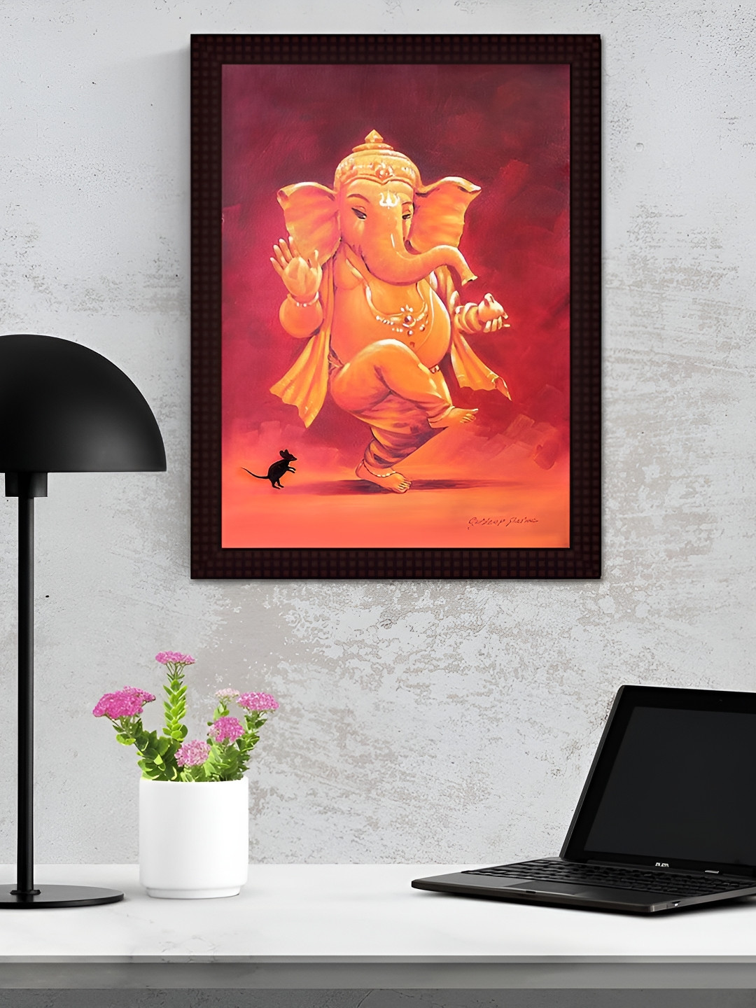 Tamatina Red & Black Jai Sri Ganesha Printed Wall Art
