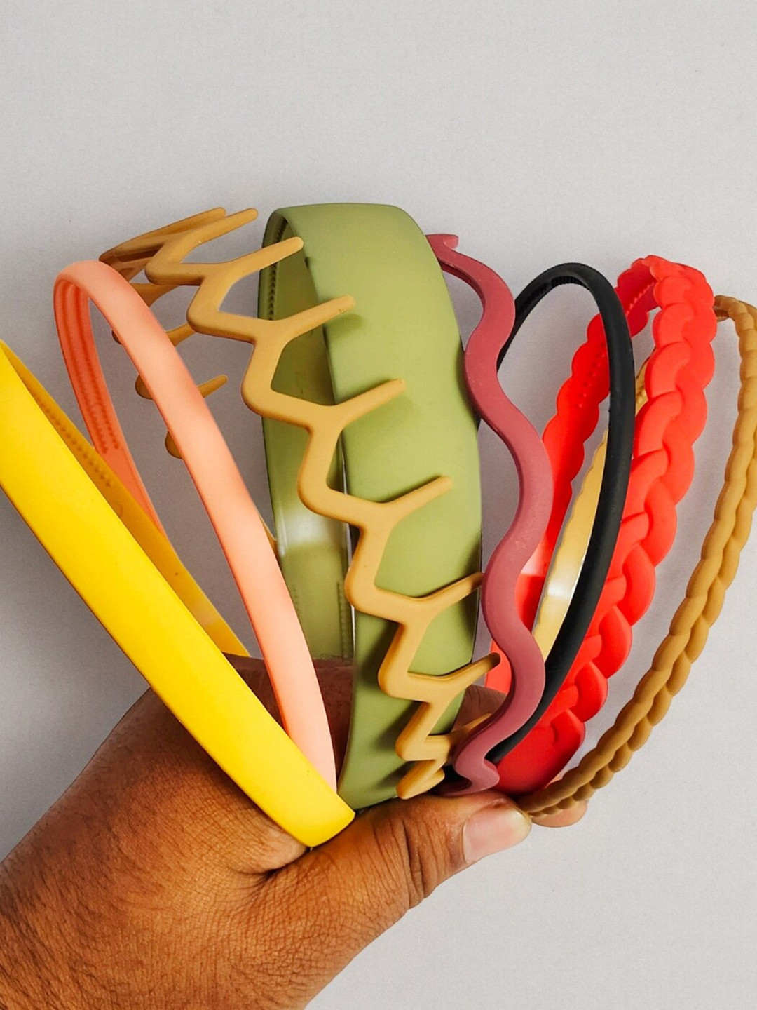 ANNA CREATIONS Women Set Of 8 Korean Style Plastic Hairband