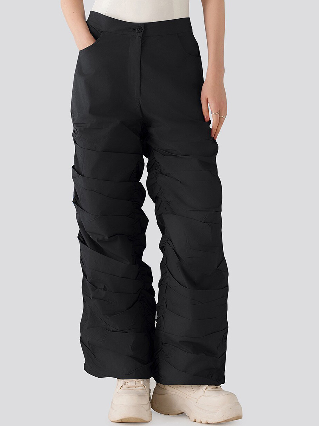 Muvazo Women Comfort Wrinkle Free Cargos Trousers