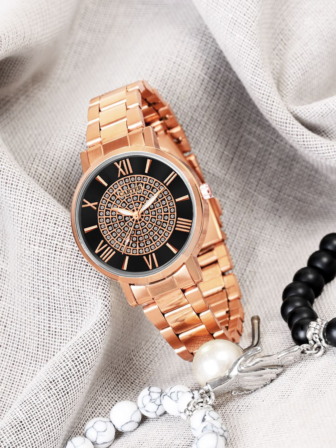 Sandy D Carter Women Dial & Bracelet Style Straps Analogue Watch Sandy D Carter-156-BK