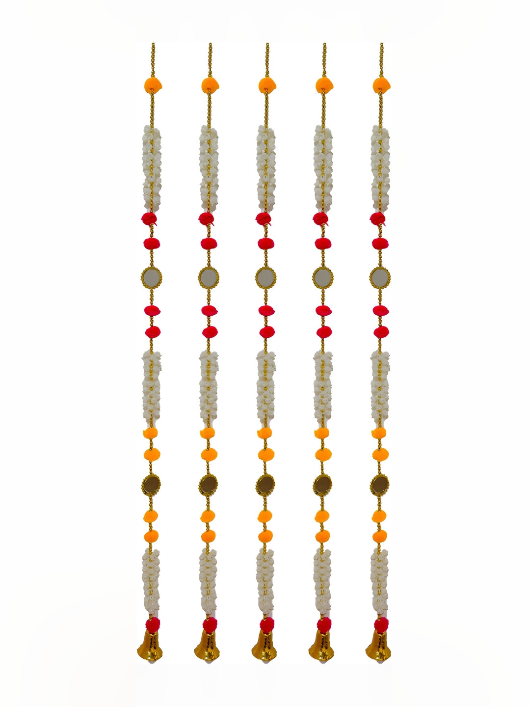 Special You White & Red Patterned swastik latkans Wall Hanging Pack of 5