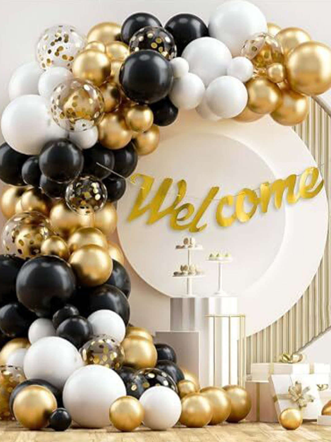 Special You Gold & Black Latex Balloon Festive Decor