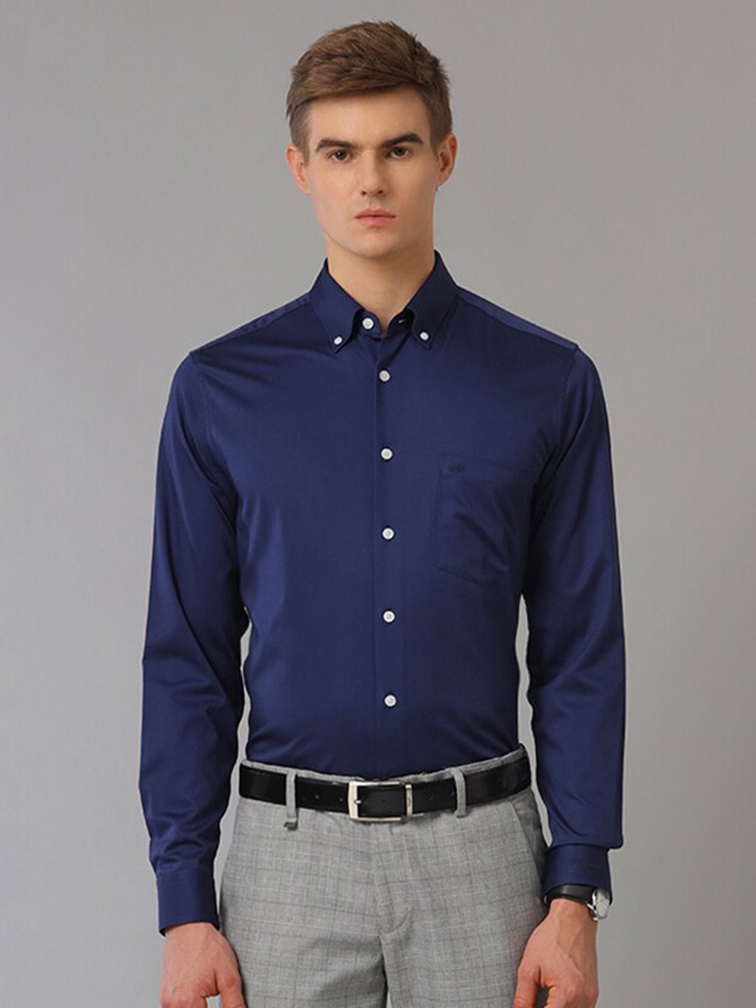 Aldeno India Slim Button-Down Collar Cotton Slim Fit Formal Shirt