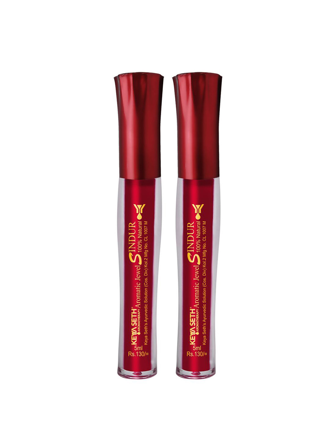 KEYA SETH AROMATHERAPY  Aromatherapy Set of 2 Aromatic Jewel Waterproof Sindoor 5 ml each - Maroon