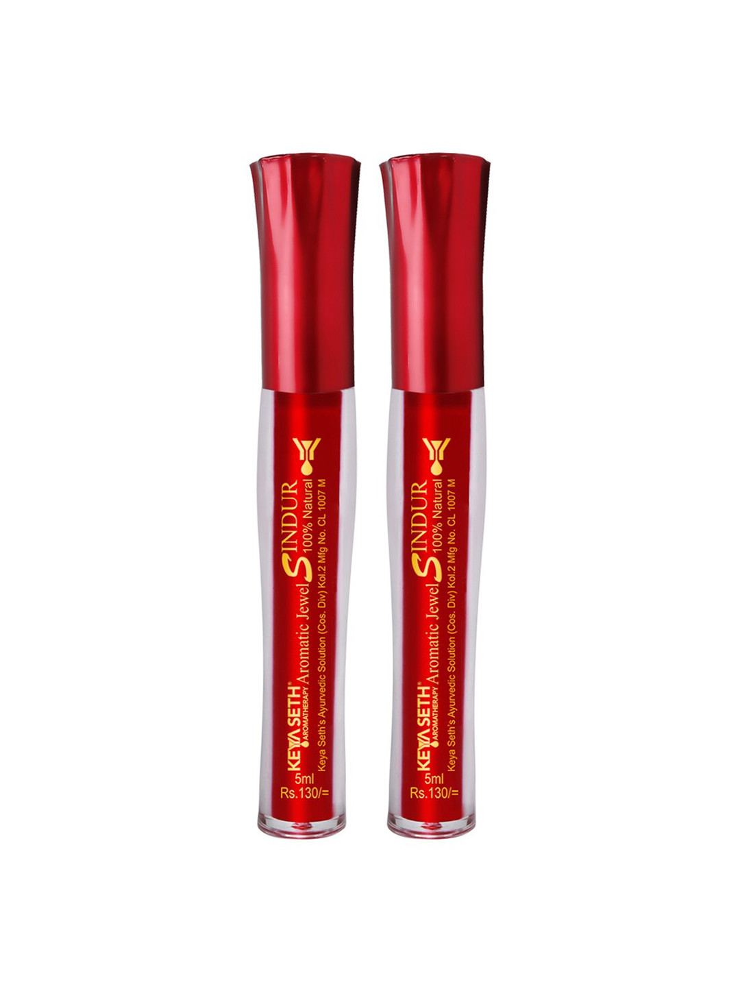 KEYA SETH AROMATHERAPY  Aromatherapy Set of 2 Aromatic Jewel Waterproof Sindoor 5 ml each - Red