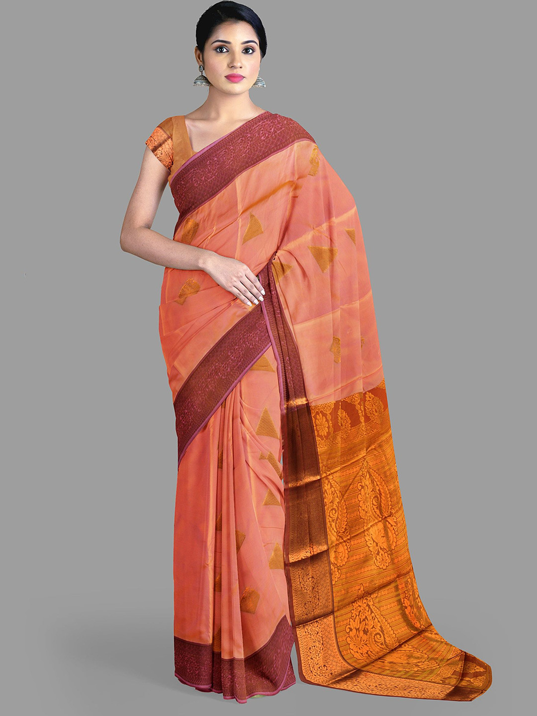 The Chennai Silks Ethnic Motifs Zari Art Silk Dharmavaram Saree