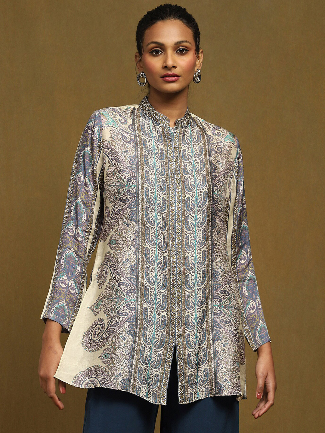 Ritu Kumar Paisley Printed Pure Silk Kurti