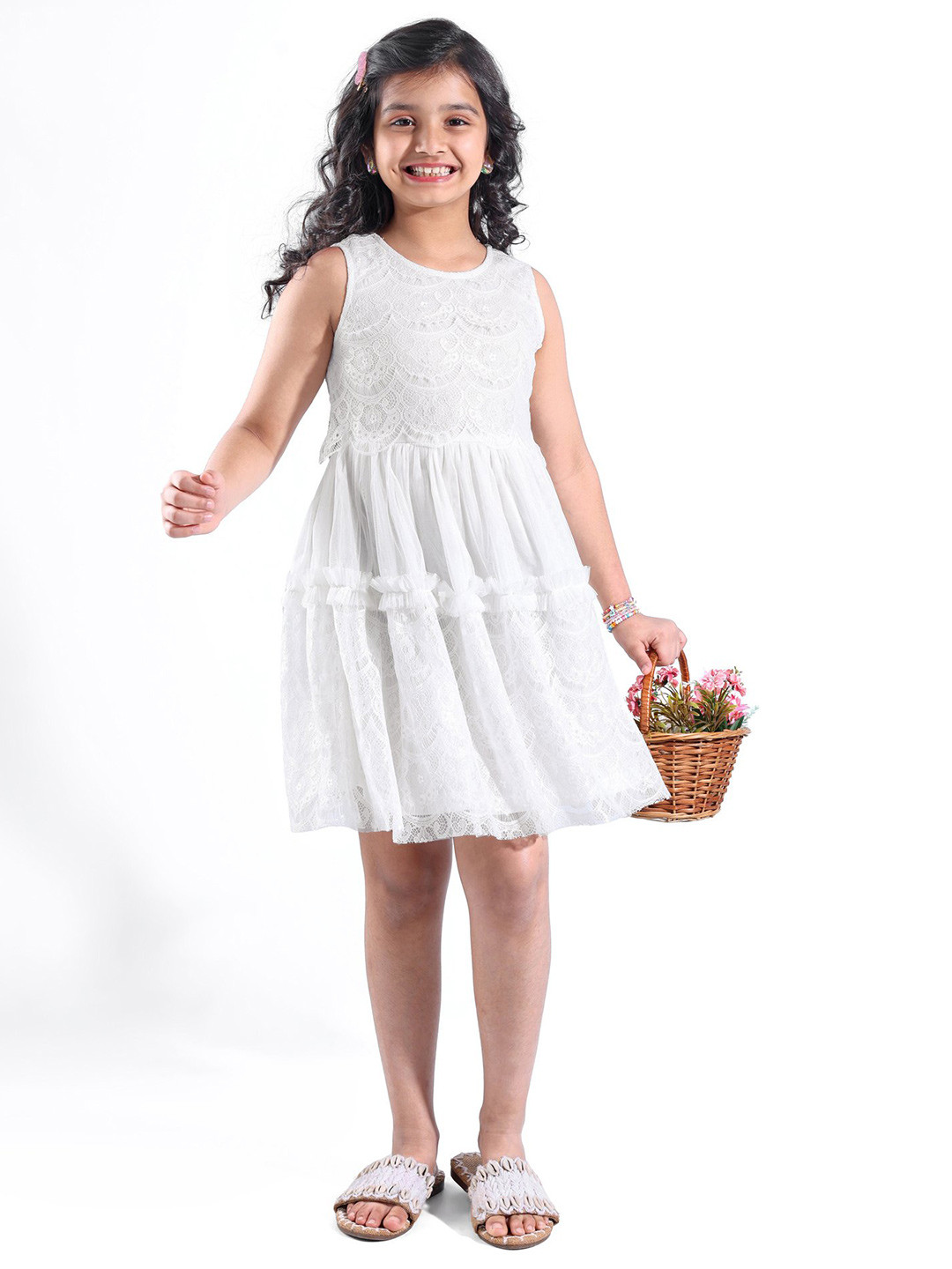 Hola Bonita Lace Fit & Flare Dress