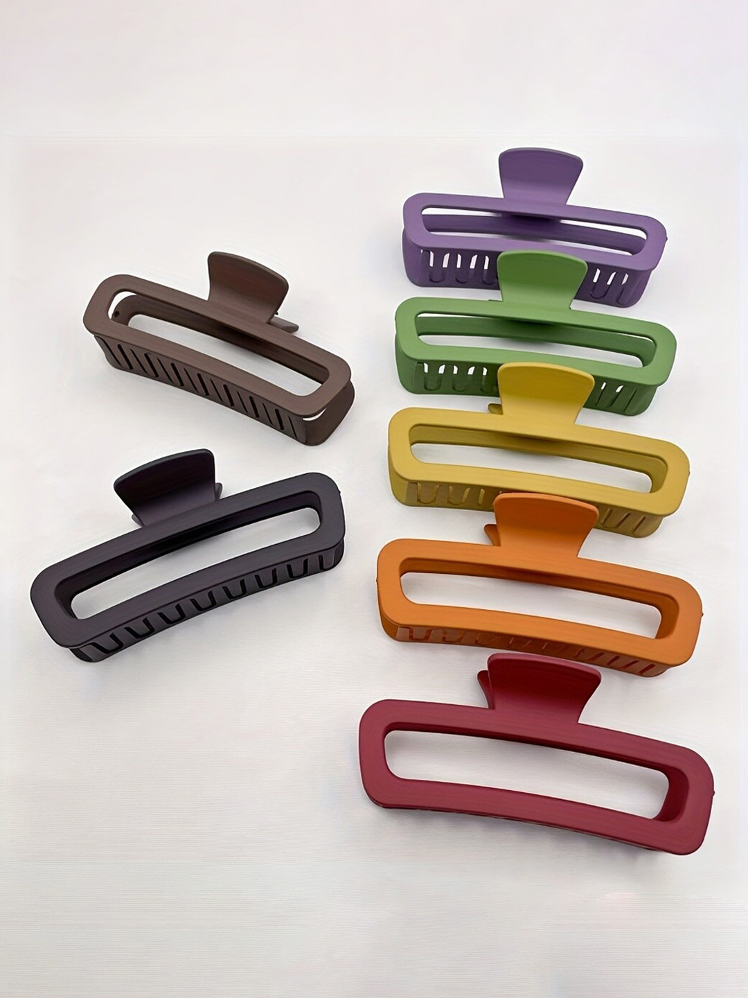 CHRONEX Set of 2, Trendy  Matte Hair Claw Clip Large Rectangular Hair Grab Clip