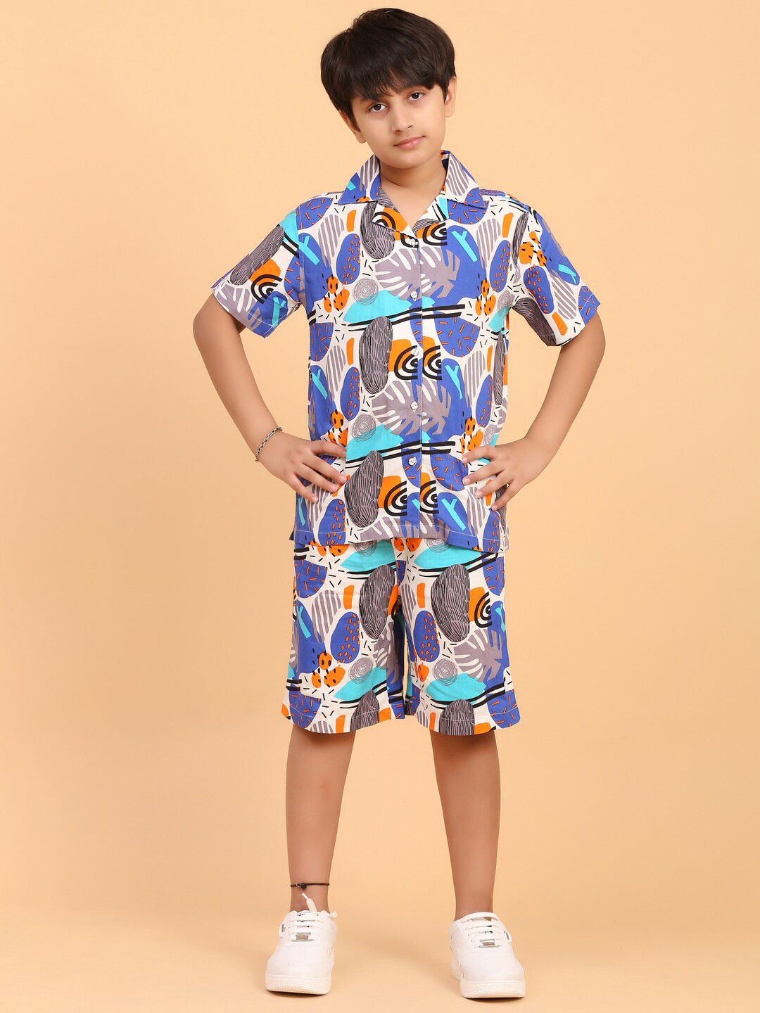 Ninos Dreams Abstract Rayon Printed Viscose Shirt with Shorts