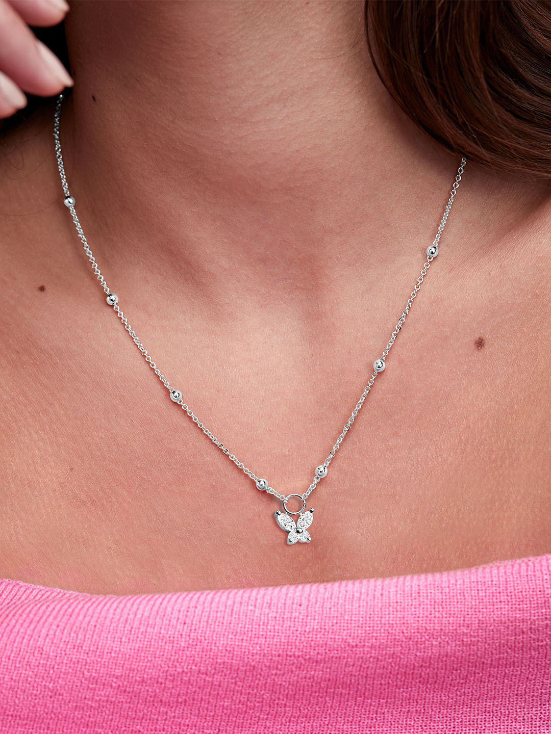 MINUTIAE Silver-Plated Stones-Studded Brass Necklace