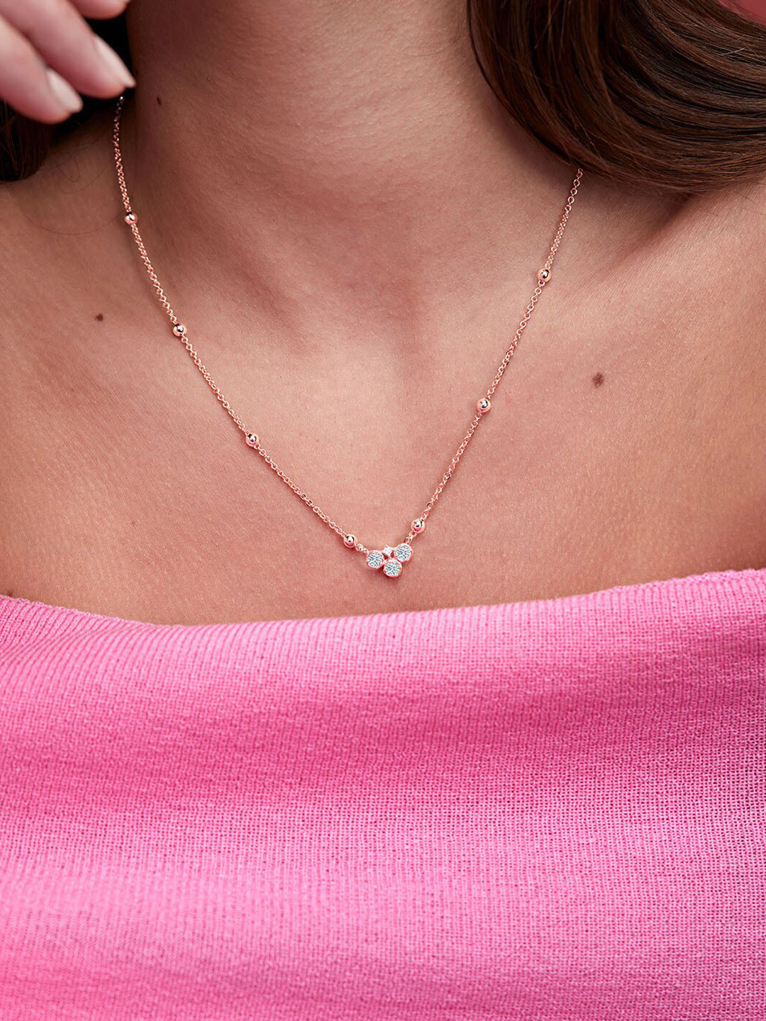 MINUTIAE Brass Rose Gold-Plated Handcrafted Pendant Necklace