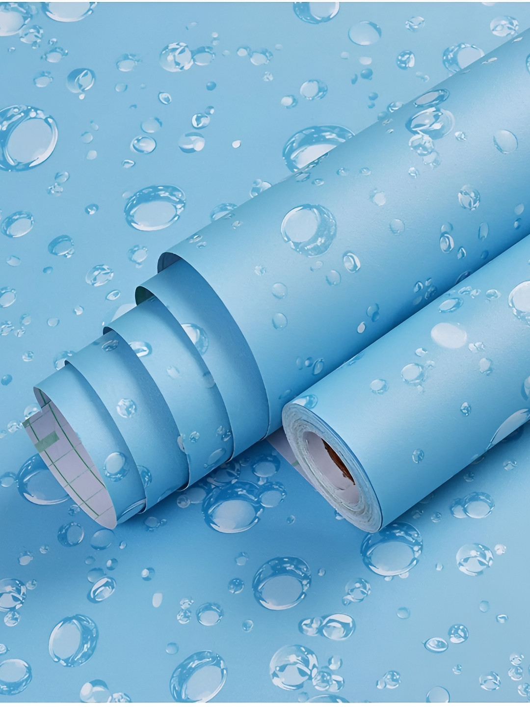 Aura Blue Printed Self Adhesive Wall Sticker