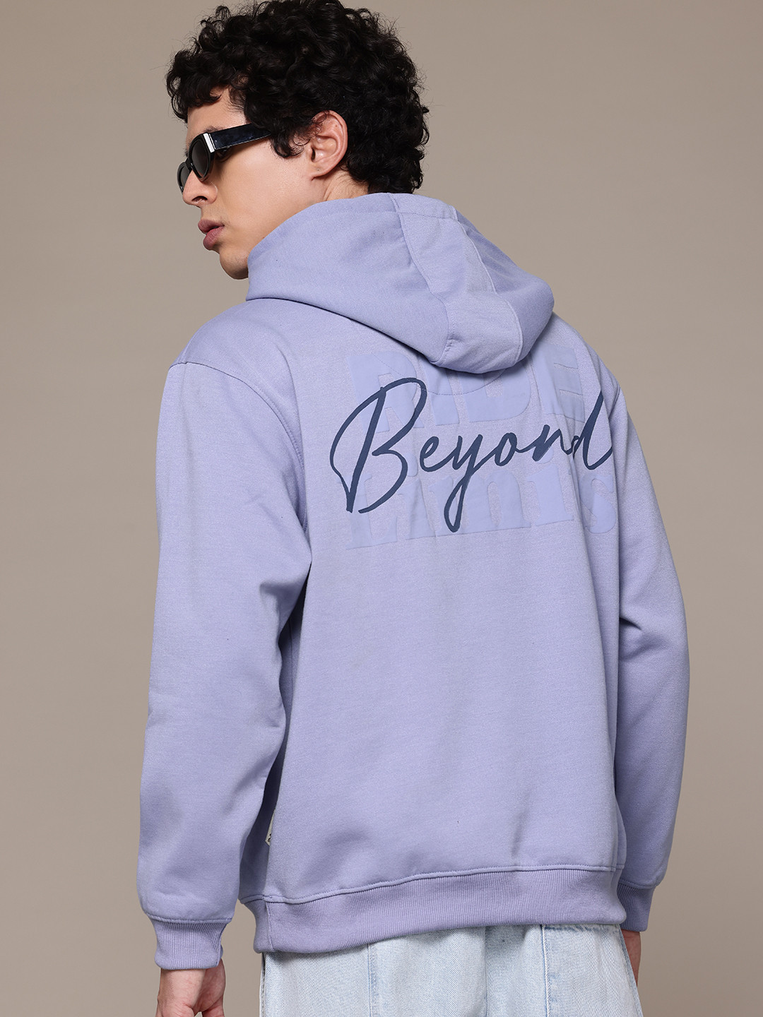 Roadster The Lifestyle Co Printed Back Hooded Sweatshirt