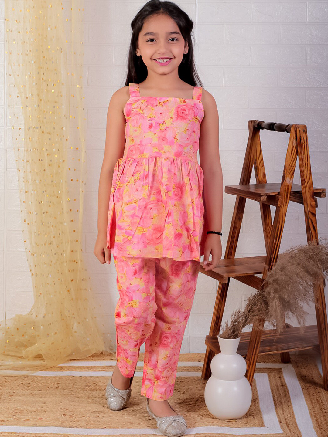 Ka-mee Girls Printed Tunic with Trousers