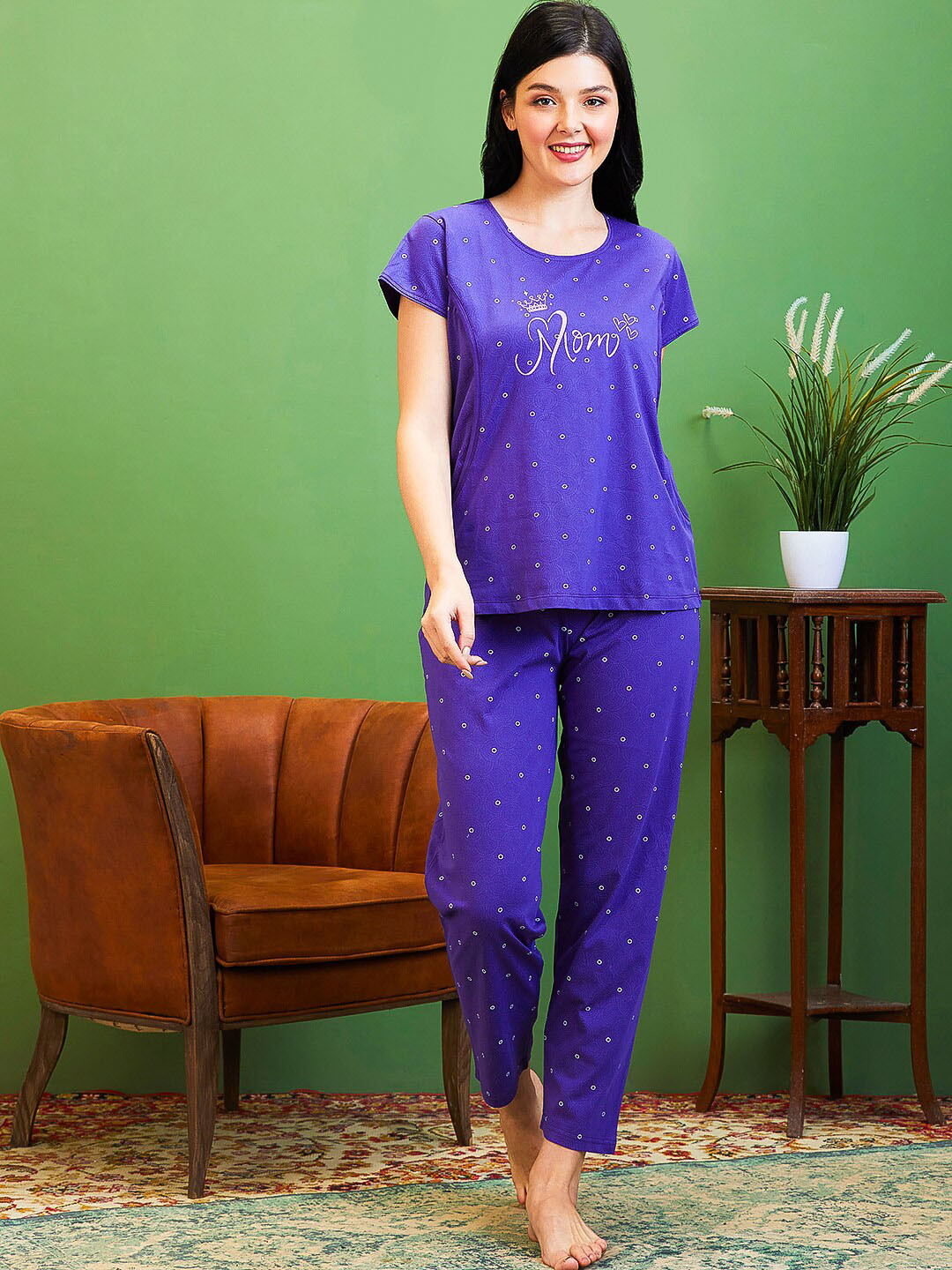 AV2 Women Printed Maternity Night suit 2520AS