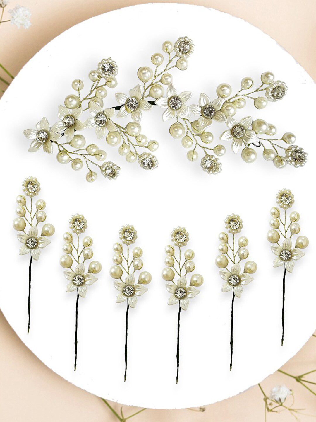 Hair Flare Set of 6 Embellished Comb Pin