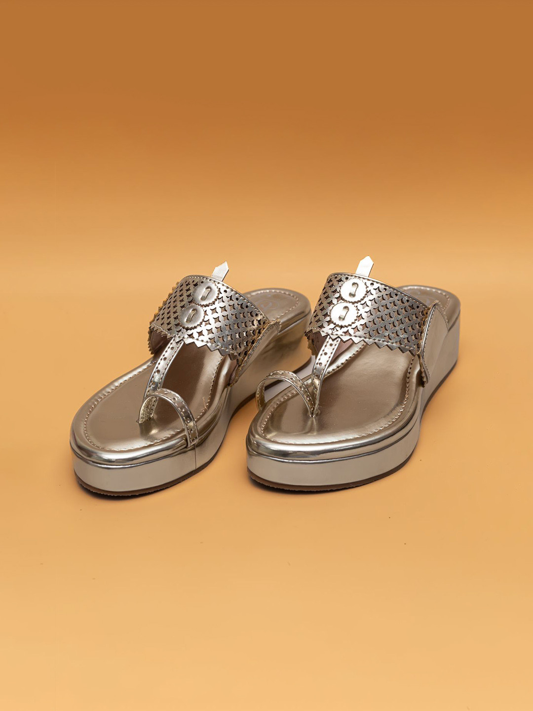 Fancy Nancy Women One Toe Flats with Laser Cuts