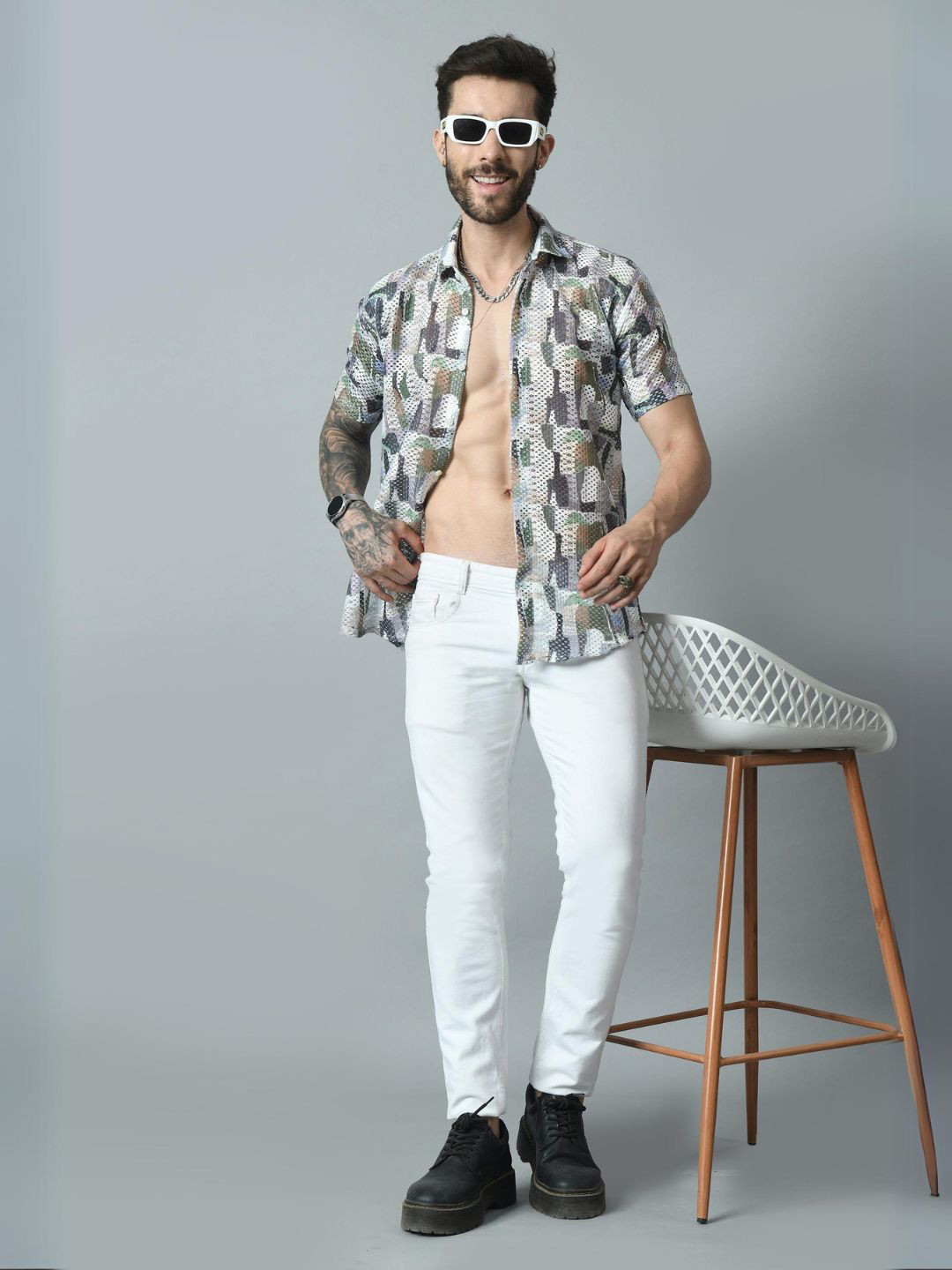 STARFOX Men Slim Fit Tartan Checks Opaque Checked Party Shirt