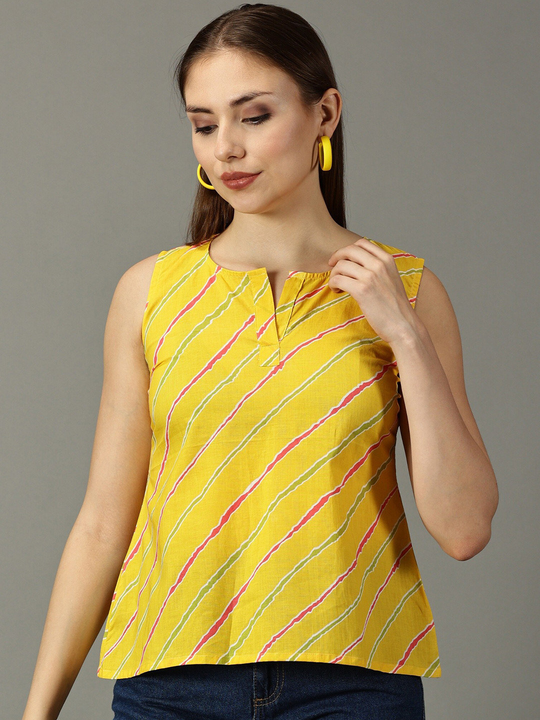 DIVINATION Women Striped Cotton Top