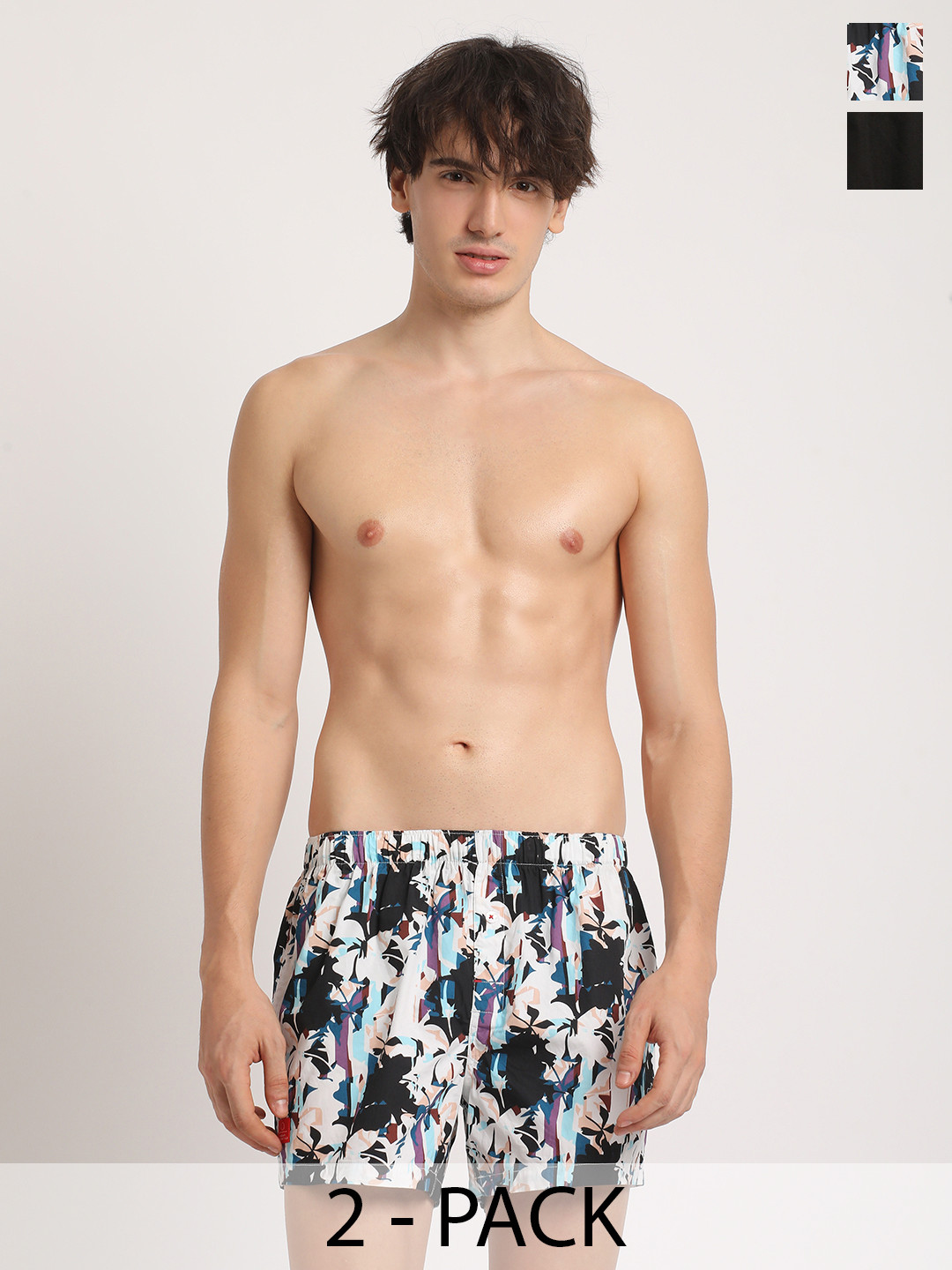 THE BEAR HOUSE Pack Of 2 Assorted Pure Cotton BoxersBOX-GRUMA-AS