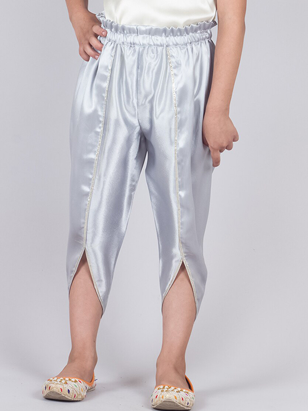 Tangerine Closet Girls Mid-Rise Satin Loose Fit Tulip Salwar