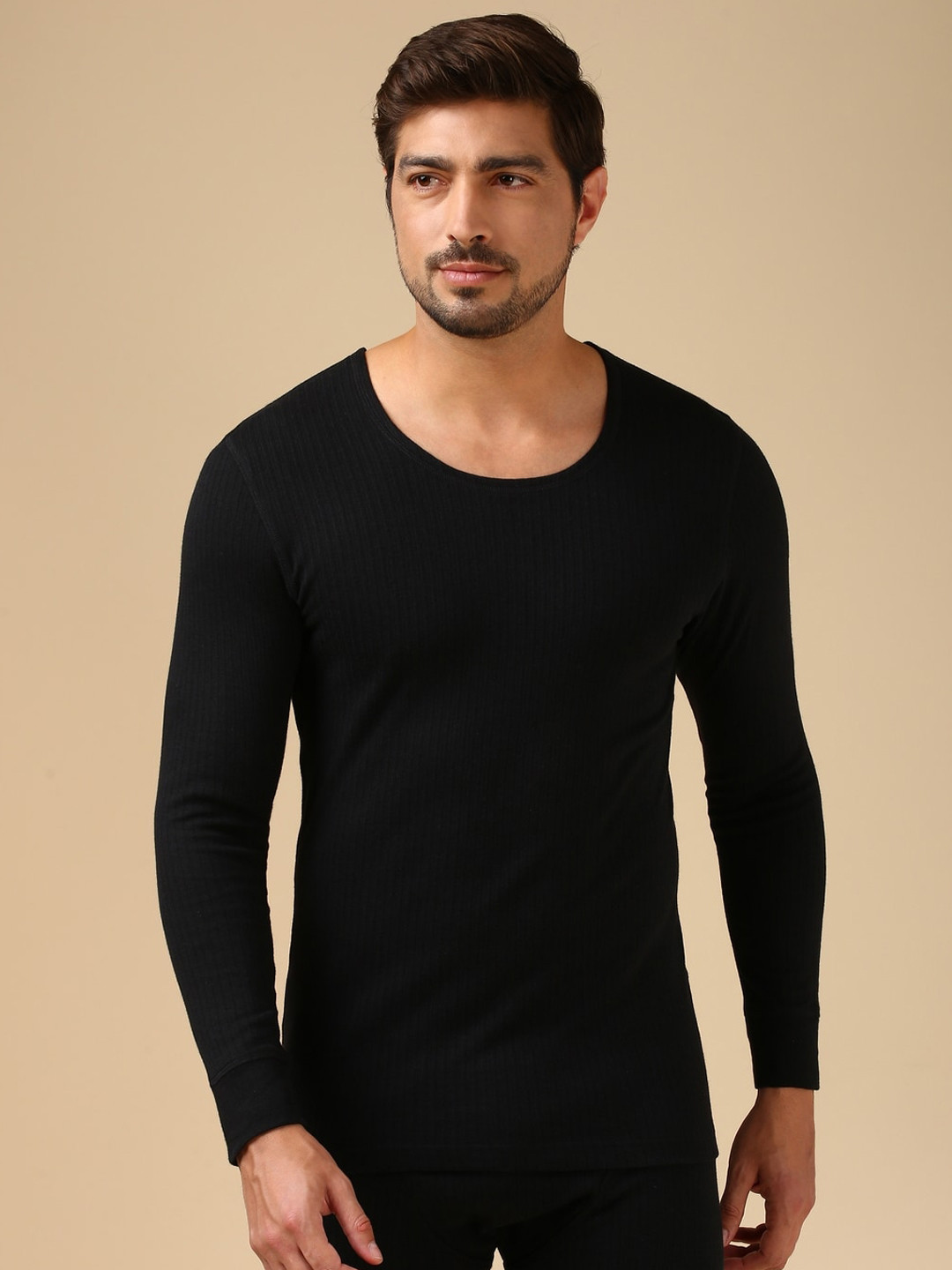 Van Heusen Innerwear Men Anti Bacterial And Low Neck Thermal Cotton Top