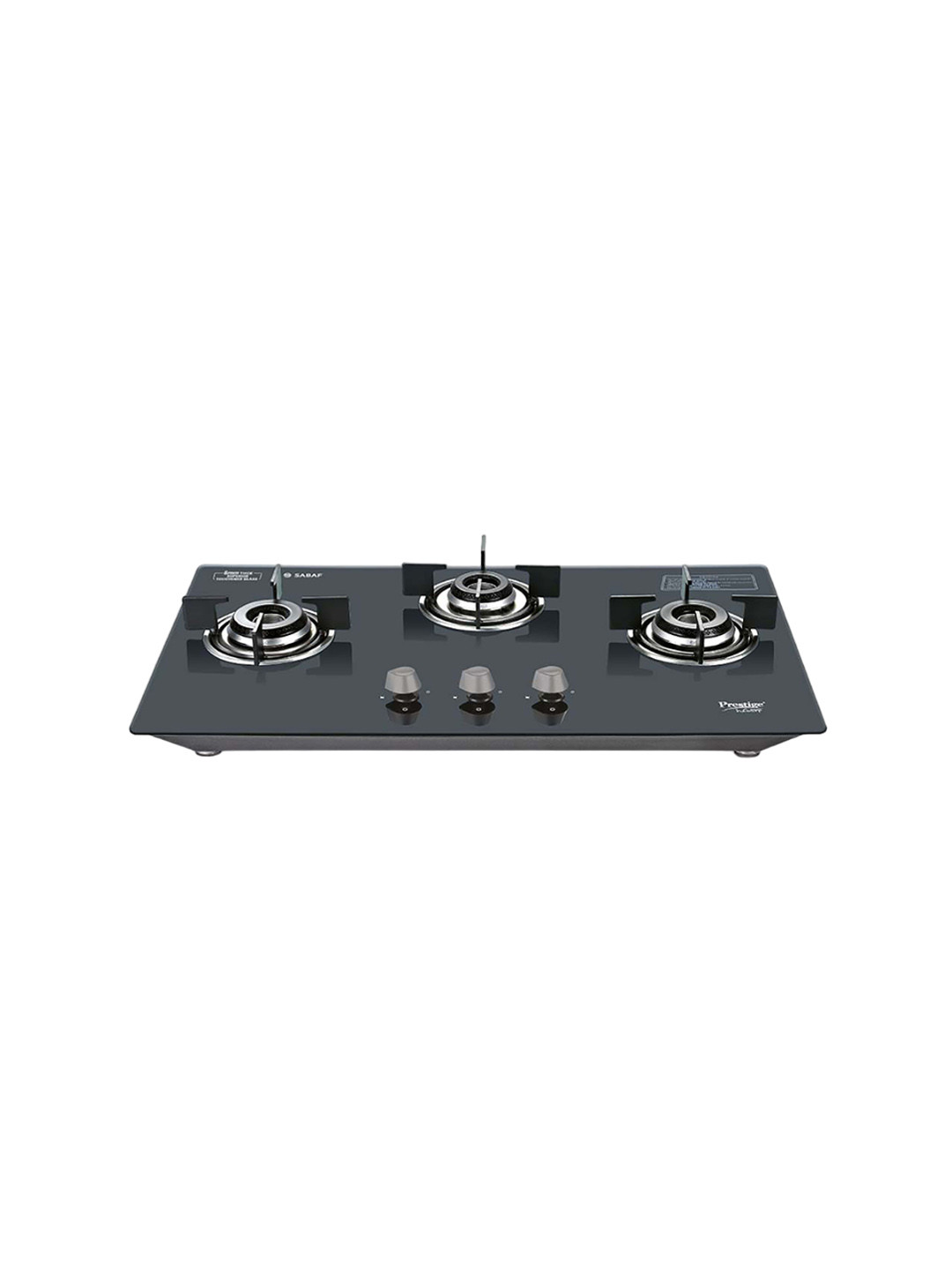 Prestige Desire Hobtop PHTD 03 AI Black Toughened Glass Top 3 Sabaf Burner Gas Stove