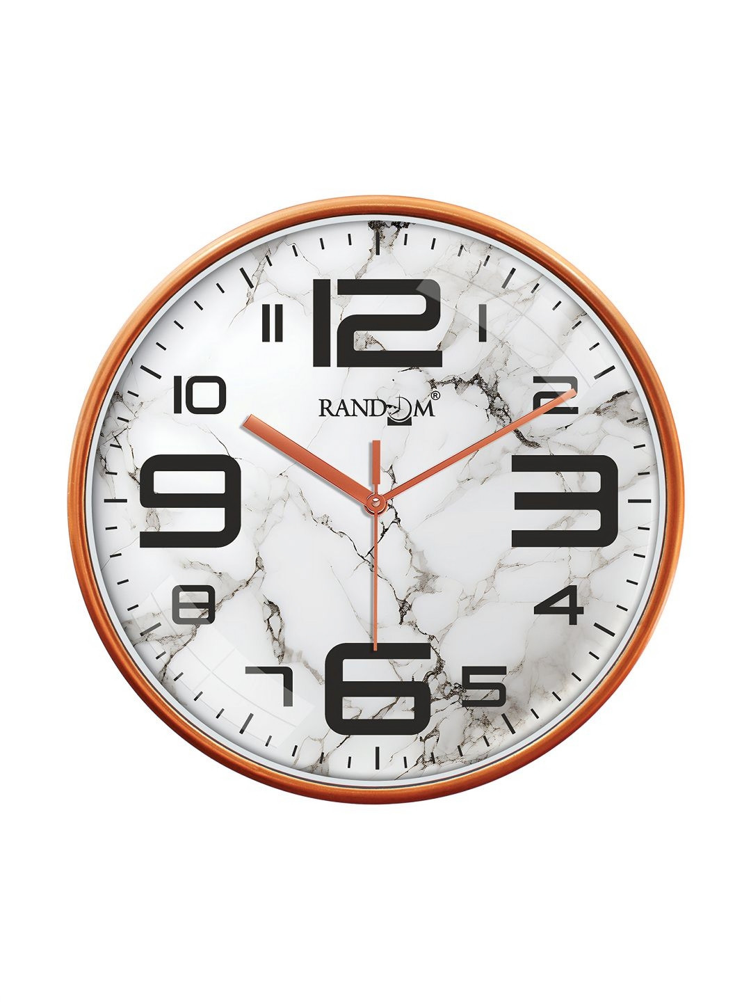 RANDOM Non-Ticking Orange Plastic Silent Clock Round Battery Analogue Wall Clock-30cm