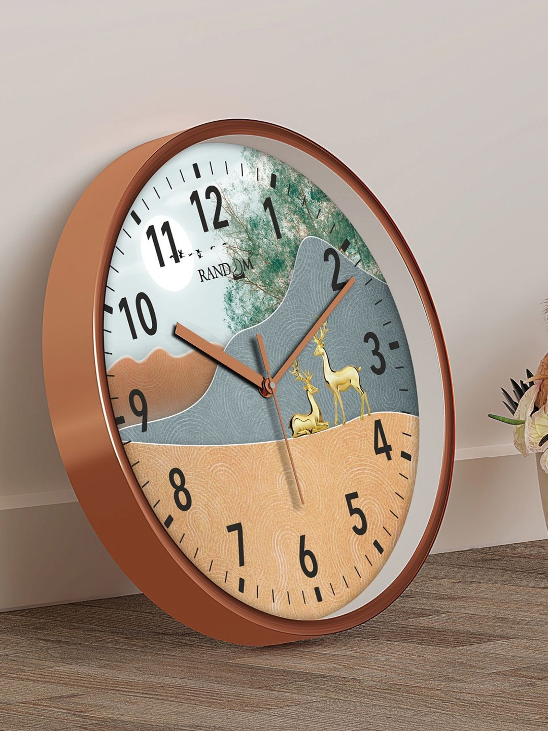 RANDOM Non-Ticking Grey Plastic Silent Clock Round Battery Analogue Wall Clock-30cm