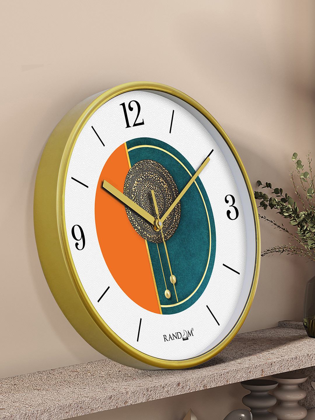 RANDOM Non-Ticking Yellow Plastic Silent Clock Round Battery Analogue Wall Clock-30cm