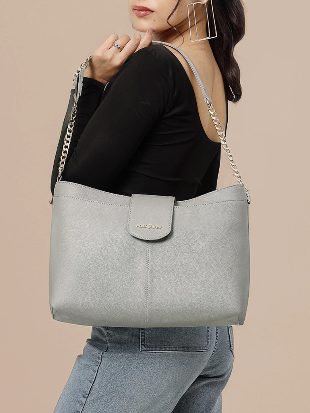 AQUATAN Textured Structured Formal Handheld Bag