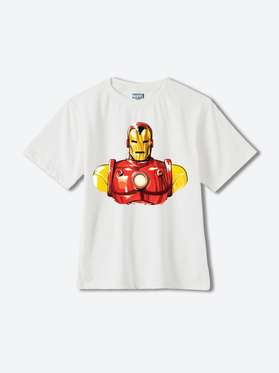 YK Marvel Boys Iron Man Printed Extended Sleeves Pure Cotton T-shirt