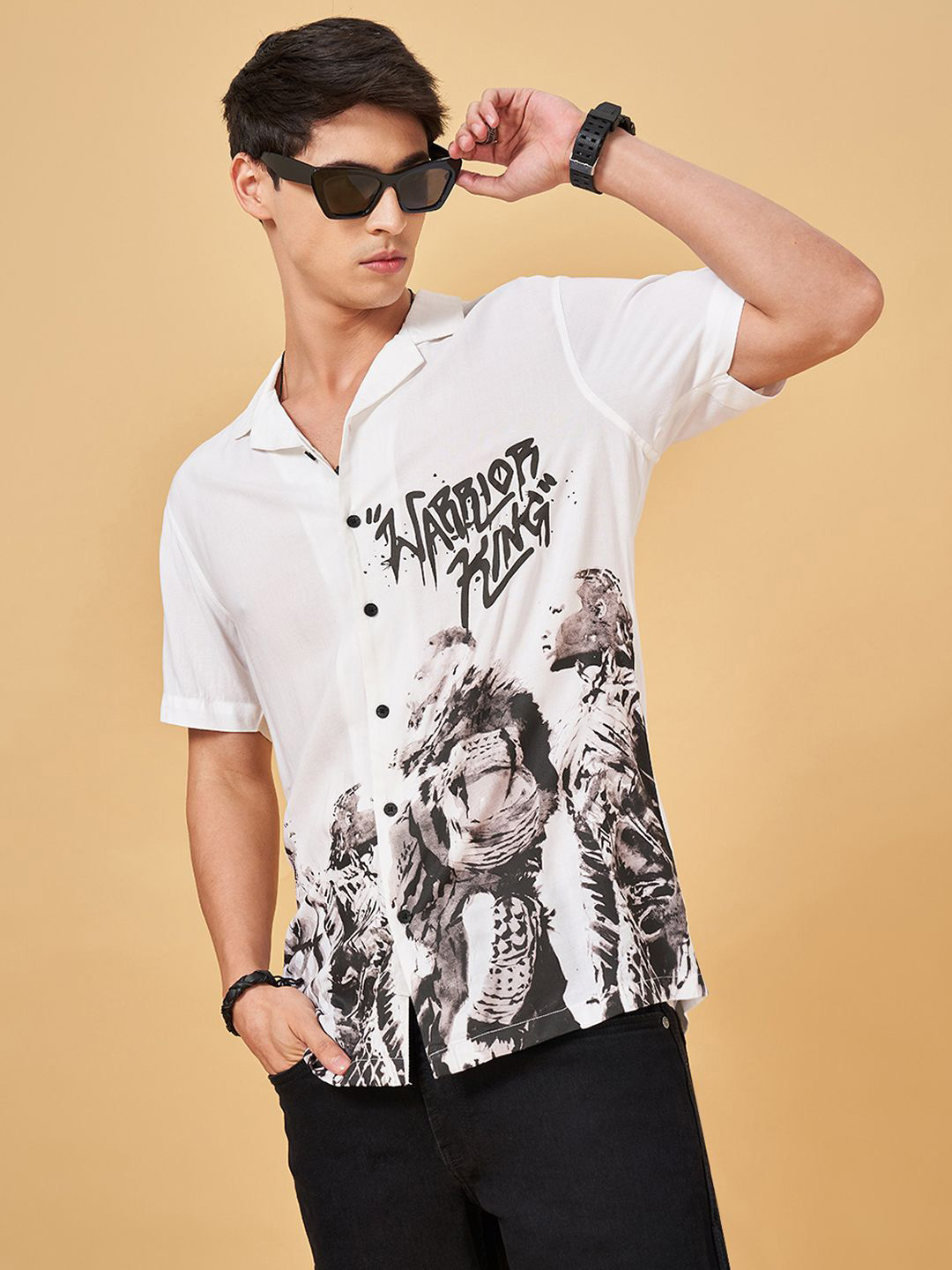 SF JEANS by Pantaloons Men Slim Fit Opaque Printed Casual Shirt