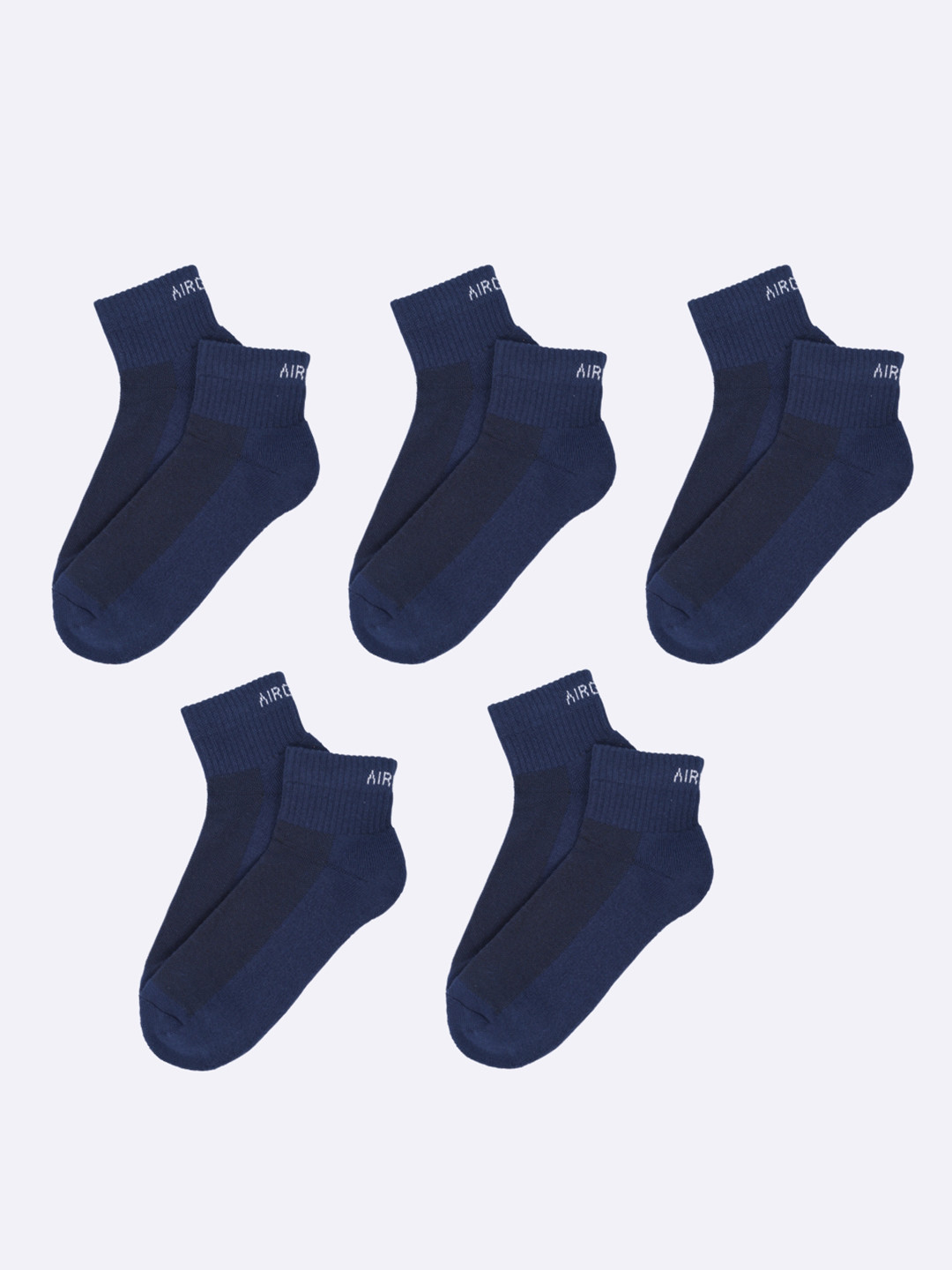 AIR GARB Pack of 5  Denim Blue Breathable Cotton Above-Ankle Socks