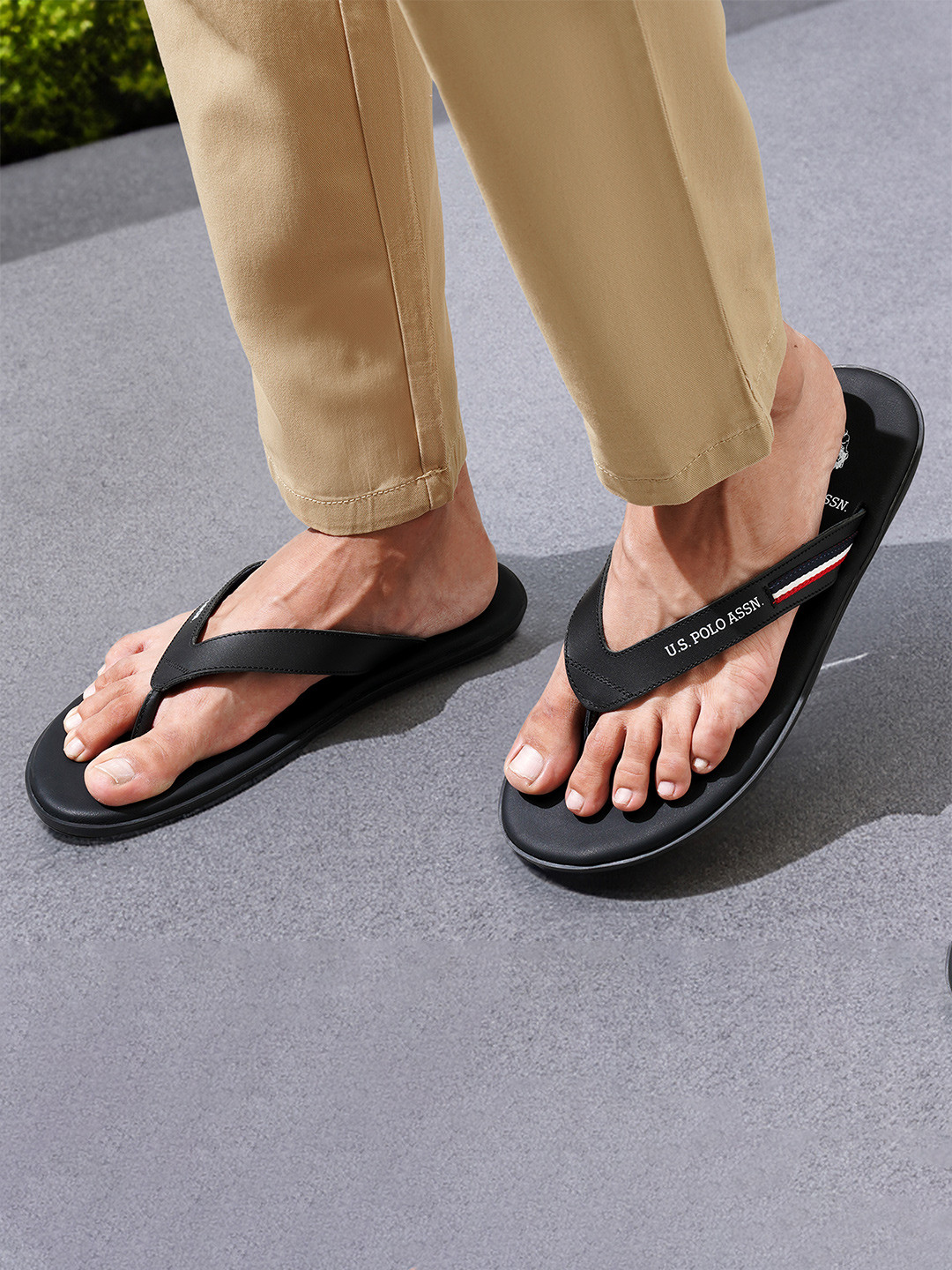 U.S. Polo Assn. Men Rubber Thong Flip-Flops