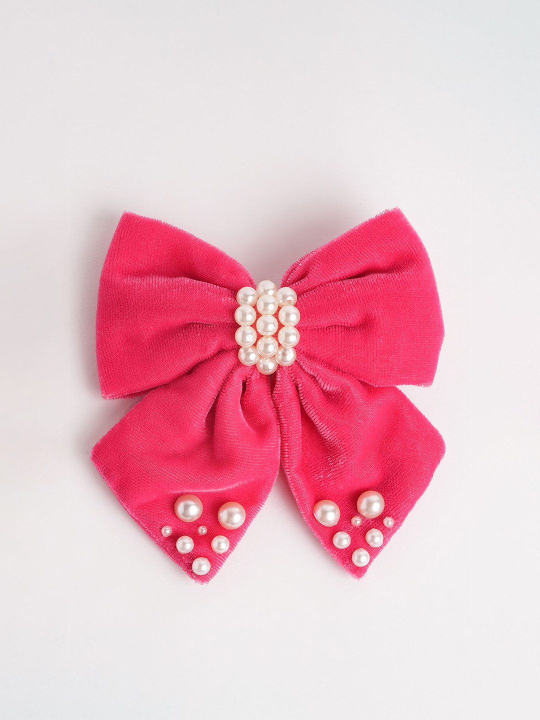 RIBBON CANDY Girls embellished with pearls Rose Pink Alligator Hair Clip