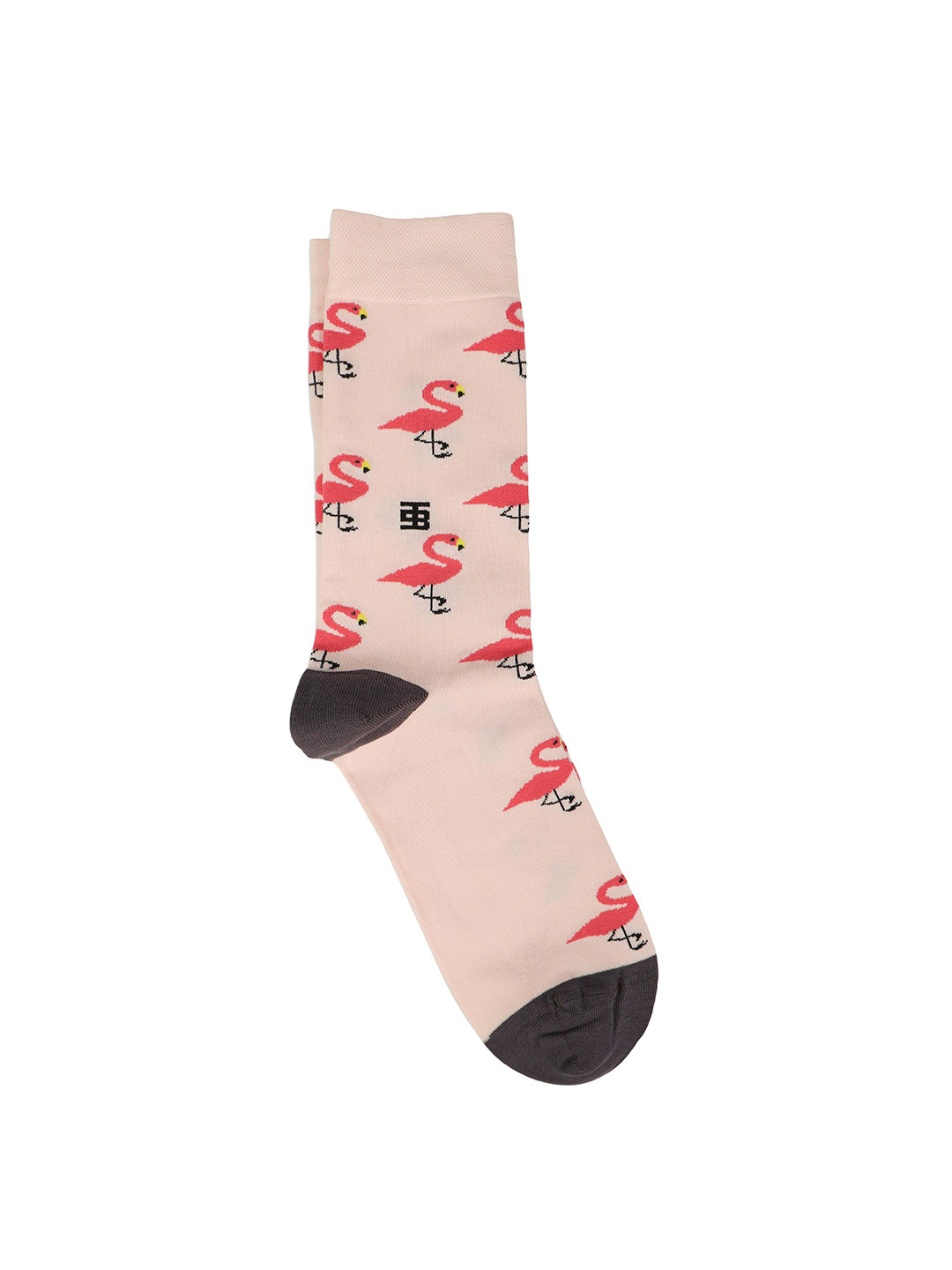 SockSoho Men Flamingo Patterned Calf-Length Socks