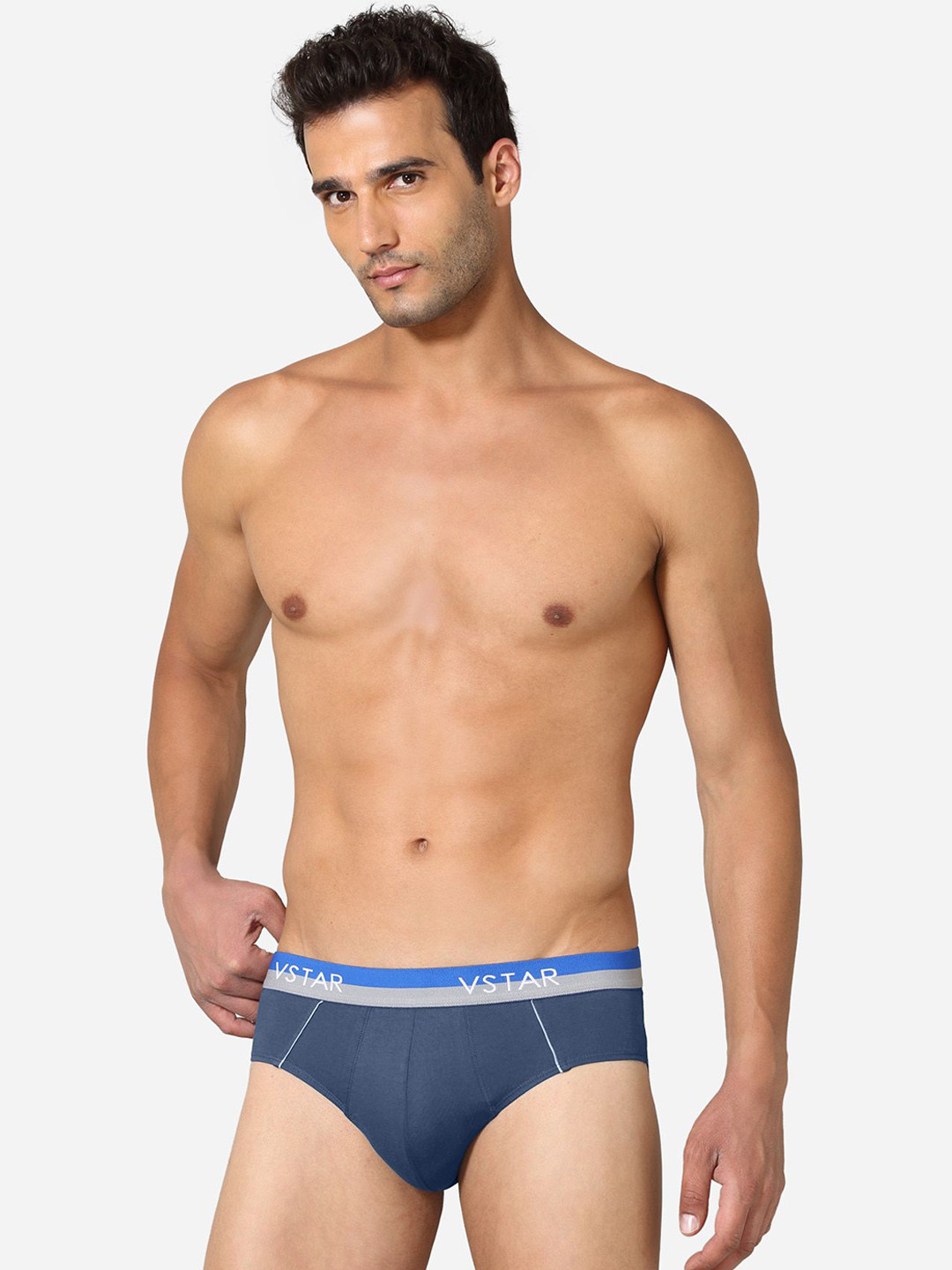 VStar Pack Of 2 Men Square Cut Style Basic Briefs CAVIN NEO-2PCS-CHINA_BLUE