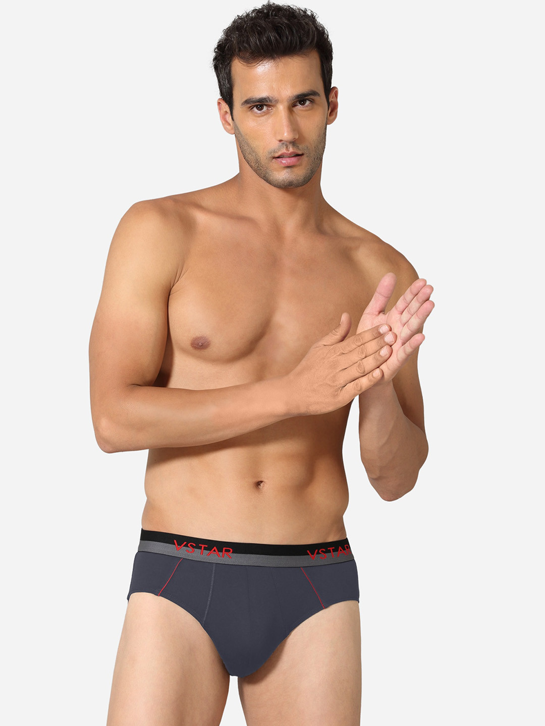 VStar Pack Of 2 Printed Basic Briefs CAVIN NEO-2PCS-ELECTRIC_GREY