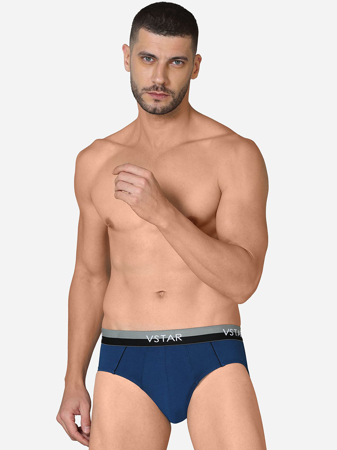 VStar Pack Of 2 Men Square Cut Style Basic Briefs CAVIN NEO-2PCS-DEEP_NAVY