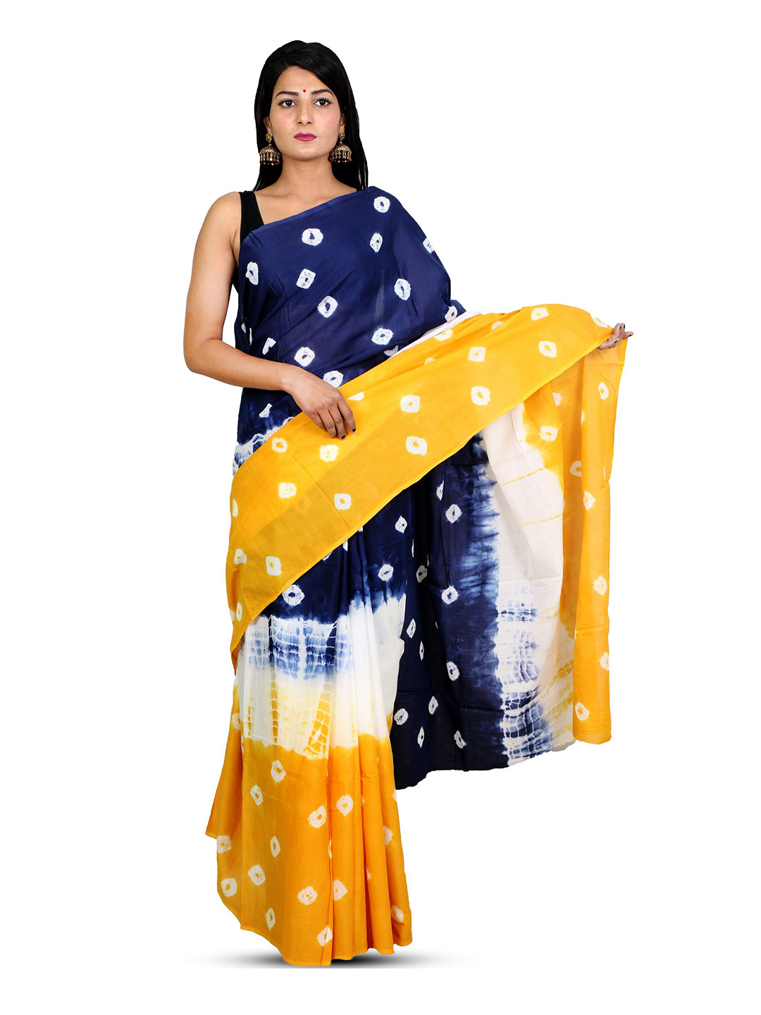 THE FAMILIAR HANDICRAFTSN Pure Cotton Ikat Saree