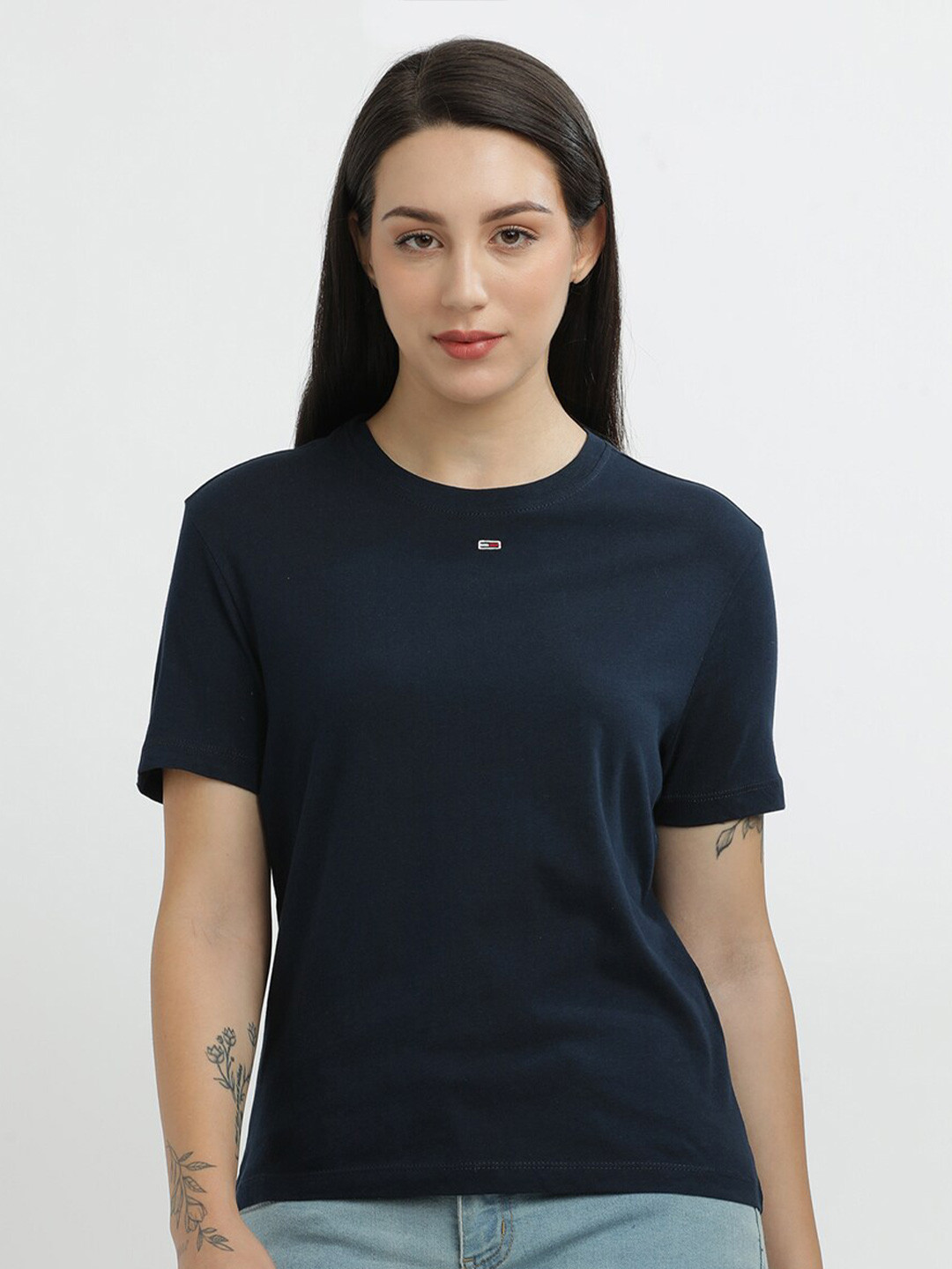 Tommy Hilfiger Women Solid Applique T-shirt