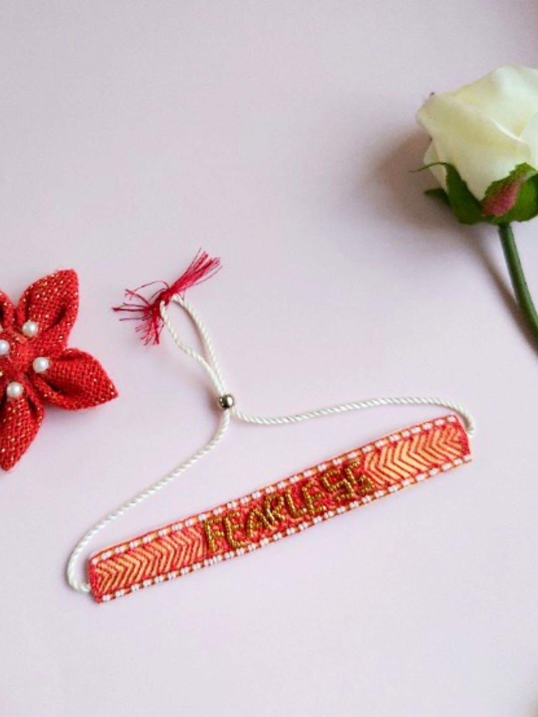 Sangria Red Beads Beaded Wraparound Rakhi