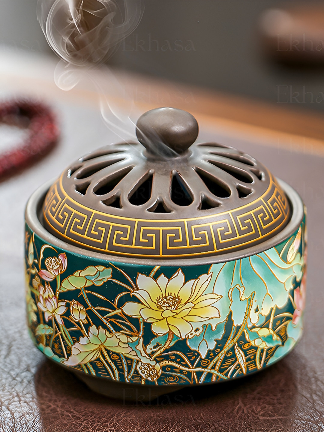 Ekhasa Blue Textured Ceramic Incense Stick Holder