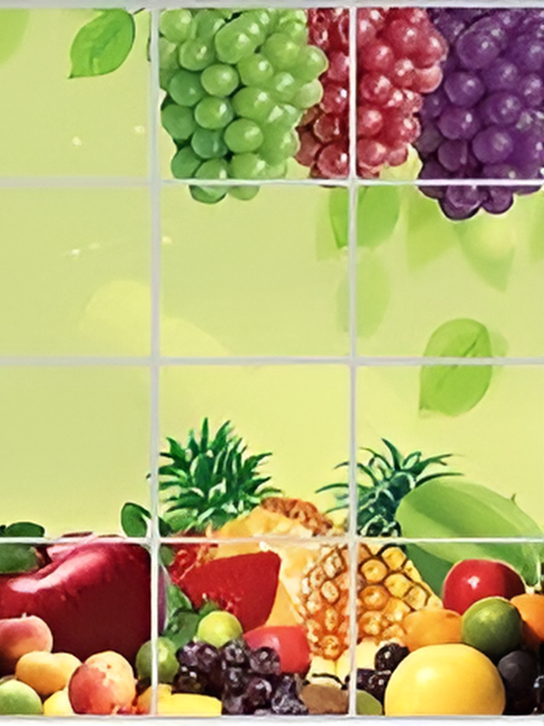 Aura Green & Purple Printed Aluminium Foil Kitchen Sticker